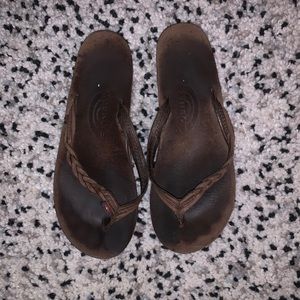 Rainbow braided one strap flip flop